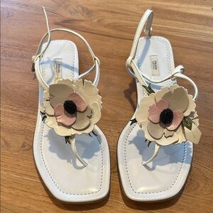 Floral White Sandals Prada